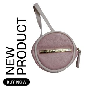 NEW Steve Madden Pink and Cream Mini Pebbled Leather Coin Purse